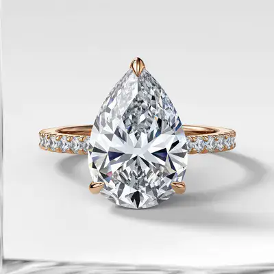 טבעת אירוסין, יהלום מעבדה בחיתוך טיפה