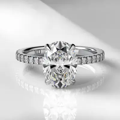 טבעת אירוסין, יהלום מעבדה בחיתוך אובל