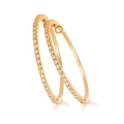 עגילי חישוק יהלומים גדולים